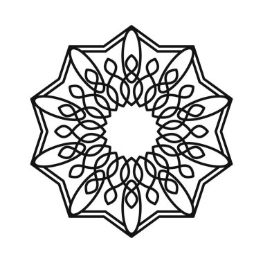mandala dekoratif süsleme etnik oryantal çizgi tarzı simgesi