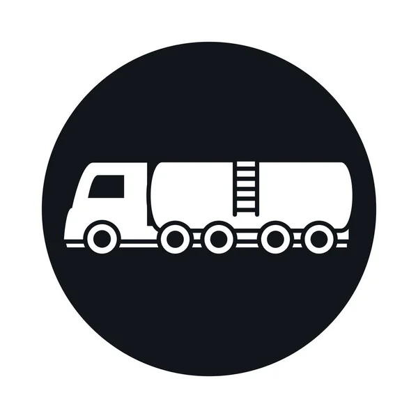 Tanker kamyon model taşıma aracı bloğu ve düz biçim simgesi tasarımı — Stok Vektör