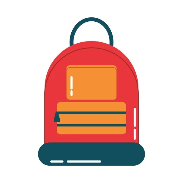 学校教育用品背包设备扁平图标 — 图库矢量图片