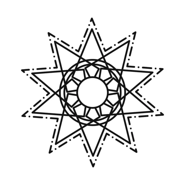 Mandala ornamento decorativo étnico oriental línea icono de estilo — Vector de stock