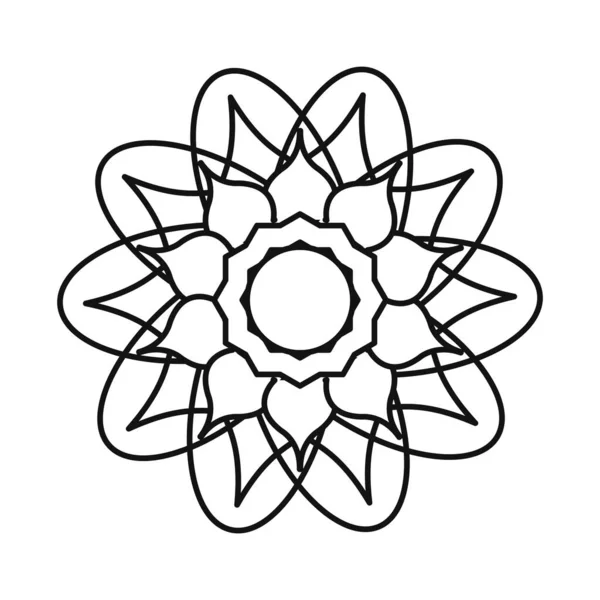 Blommig Mandala vintage dekorativ linje stil ikon — Stock vektor