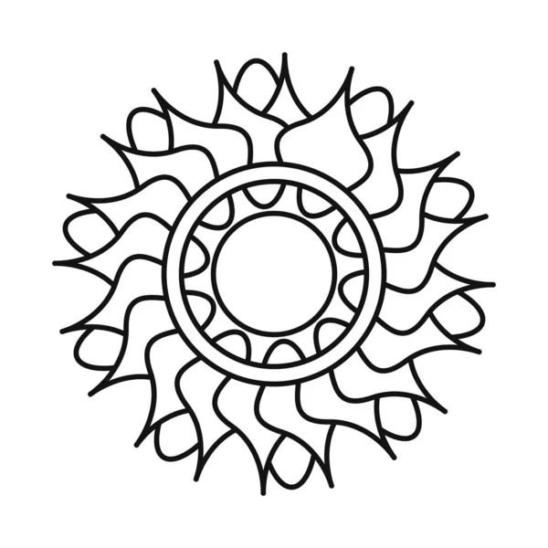 Mandala flor decoración ronda ornamento línea estilo icono — Vector de stock