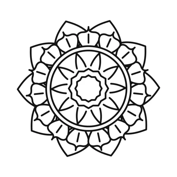 Mandala motivo floral decoração mística vintage linha estilo ícone — Vetor de Stock
