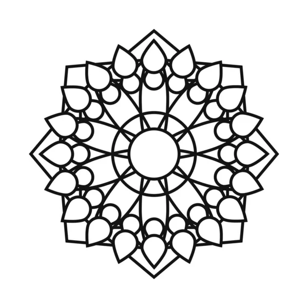 Mandala motivo floral decoração mística linha estilo ícone — Vetor de Stock