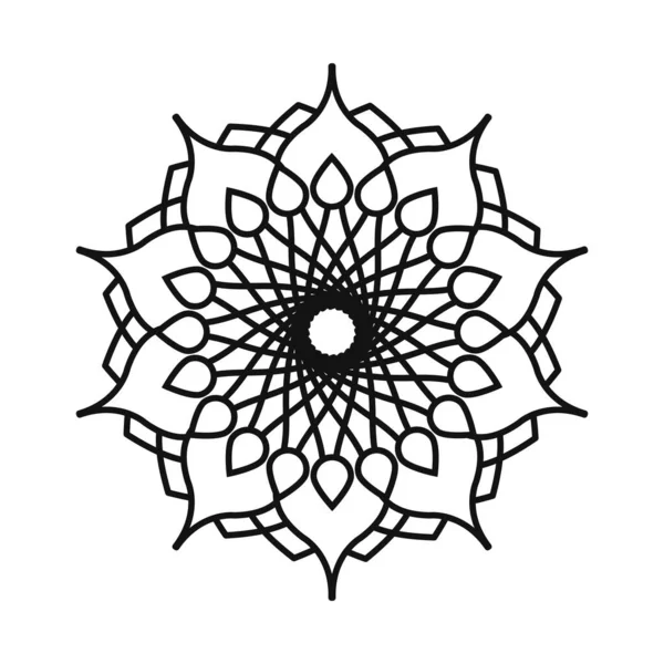 Mandala floral ícone estilo linha decorativa vintage — Vetor de Stock