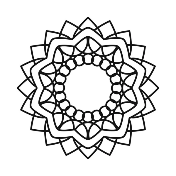 Mandala dekorativ prydnad etnisk orientalisk linje stil ikon — Stock vektor