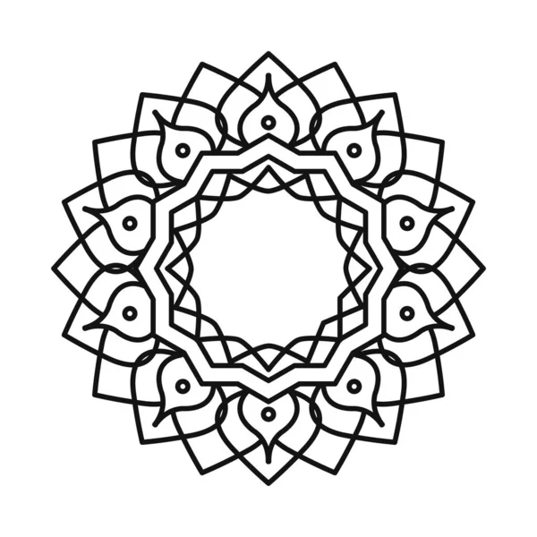 Mandala floral vintage línea decorativa icono de estilo — Vector de stock