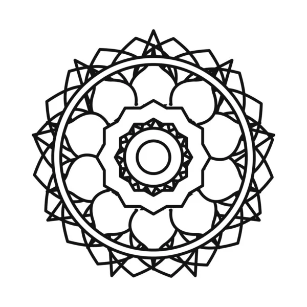 Mandala bloem decoratie ronde ornament lijn stijl pictogram — Stockvector