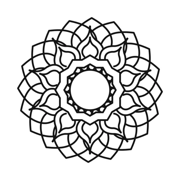 Mandala motief bloemen decoratie mystieke lijn stijl pictogram — Stockvector