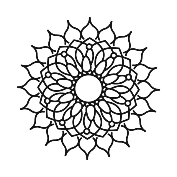 Mandala Motiv Blumenschmuck mystische Linie Stil-Ikone — Stockvektor