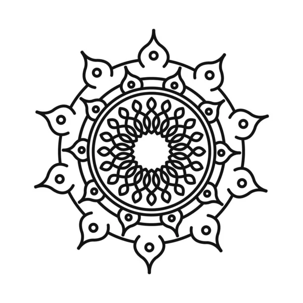 Mandala motif floral decoration mystical line style icon — Stock Vector