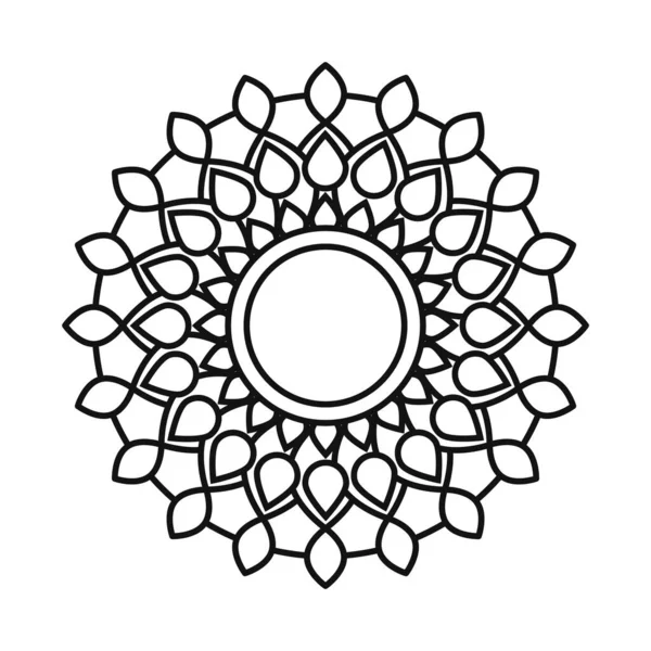 Mandala ornamento decorativo étnico oriental linha estilo ícone — Vetor de Stock