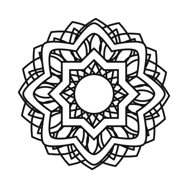 Virág mandala évjárat dekoratív vonal stílus ikon — Stock Vector