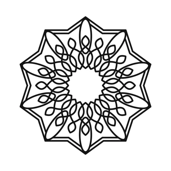 Mandala dekorativ prydnad etnisk orientalisk linje stil ikon — Stock vektor