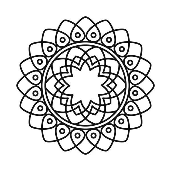 Kwiaciarnia mandala vintage dekoracyjne linii styl ikona — Wektor stockowy
