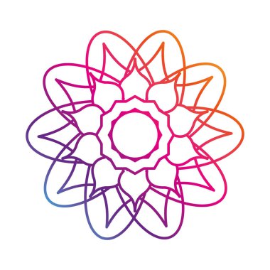 Çiçek mandala klasik dekoratif gradyan tarzı simgesi