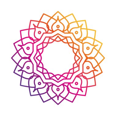 Çiçek mandala klasik dekoratif bohem gradyan stil simgesi