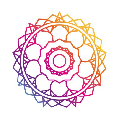 mandala çiçek süslemesi süs gradyan stili simgesi
