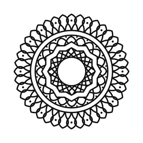 Mandala blomma dekoration runda prydnad linje stil ikon — Stock vektor