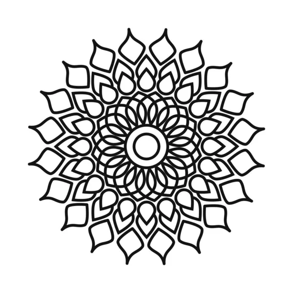 Mandala ornamento decorativo étnico oriental linha estilo ícone — Vetor de Stock
