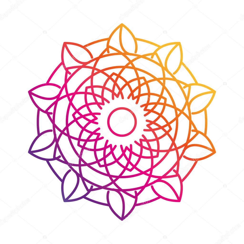 mandala motif floral decoration mystical gradient style icon