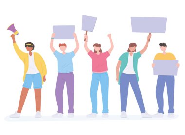 Protesto eylemcileri, insanları protesto eden kalabalık.