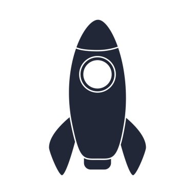 çizgi film plastik roket oyuncağı nesnesi küçük çocukların oynaması için, siluet tarzı simge