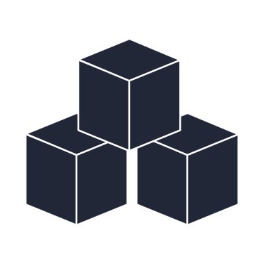 çizgi film küpleri küçük çocukların oynaması için oyuncak oyuncakları, siluet tarzı simge