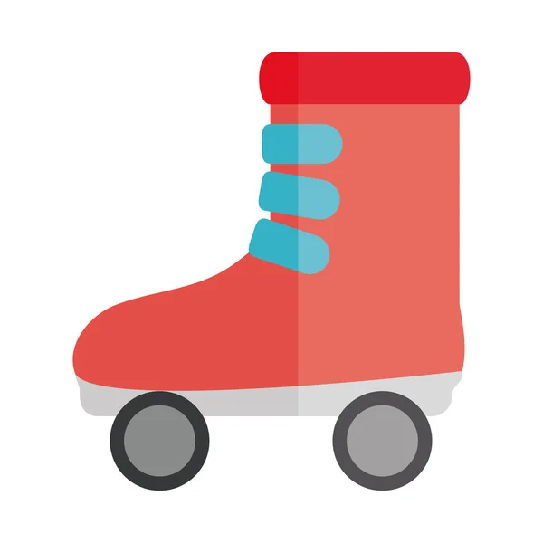 Desenho animado vermelho rolo skate brinquedo objeto para crianças pequenas para jogar, ícone de estilo plano —  Vetores de Stock