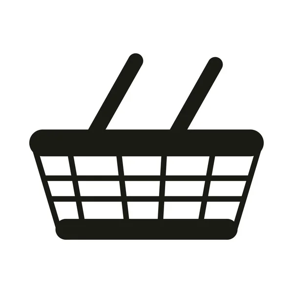 Mobile application shopping market web button menu digital silhouette style icon — Stock Vector