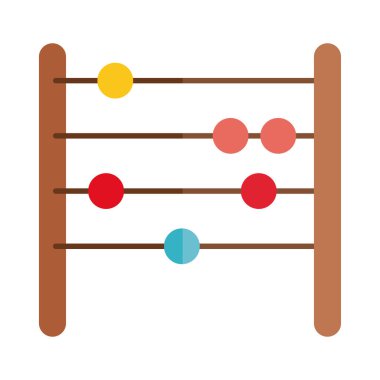 çizgi film abaküs oyuncağı küçük çocukların oynaması için, düz stil simgesi