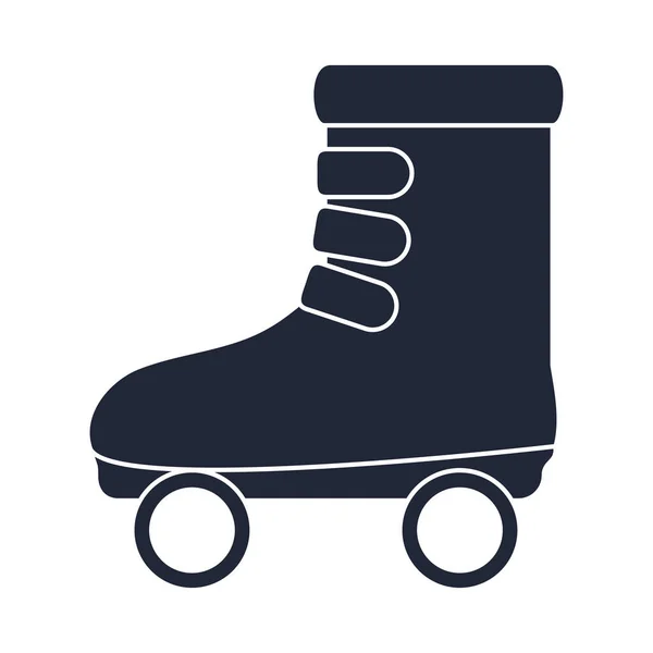 Desenho animado rolo skate brinquedo objeto para crianças pequenas para jogar, ícone de estilo silhueta —  Vetores de Stock