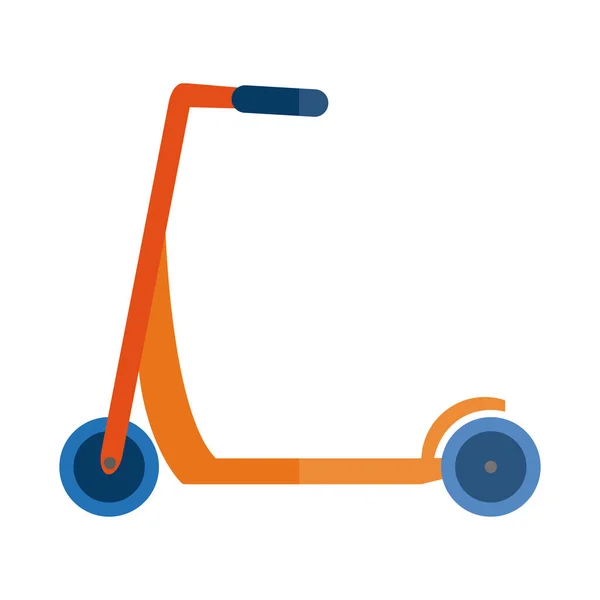 Desenho animado chute scooter brinquedo brinquedo objeto para crianças pequenas para jogar, ícone de estilo plano — Vetor de Stock