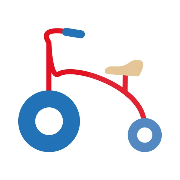 Rajzfilm kisgyermek kerékpár játék tárgy kisgyermekek számára játszani, lapos stílusú ikon — Stock Vector