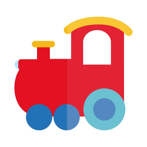 Kreskówka pociąg wagon zabawki obiekt dla małych dzieci do zabawy, płaski styl ikona — Wektor stockowy