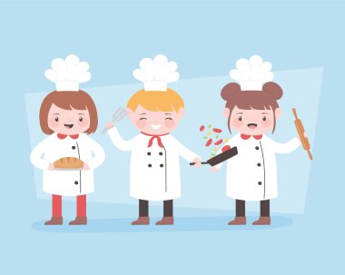 Şef çizgi film karakteri Roller pin ve ekmek ile