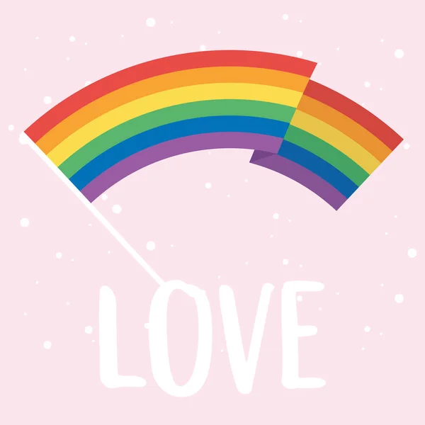 LMBTQ közösség, szivárvány zászló meleg felvonulás szexuális diszkrimináció tiltakozás — Stock Vector