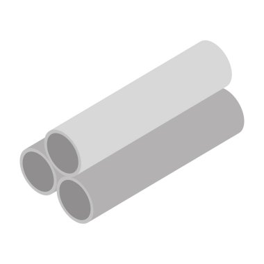 İzometrik onarım yapılandırması güçlendirilmiş beton borular çalışma aracı ve ekipman düz biçim ikon tasarımı