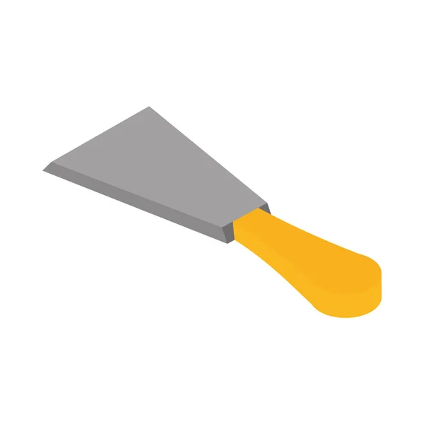 Isometric repair construction spatula work tool and equipment flat style icon design — Stock Vector