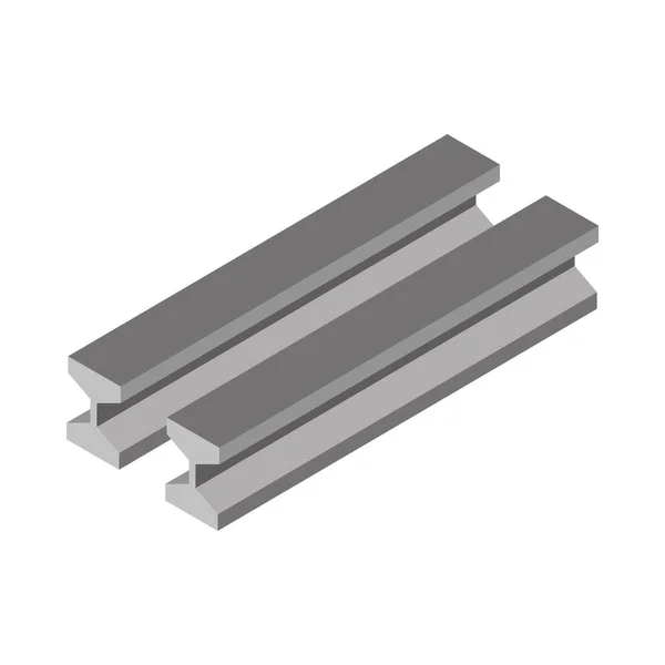 Construcción de reparación isométrica viga de acero herramienta de trabajo y equipo de estilo plano icono de diseño — Vector de stock
