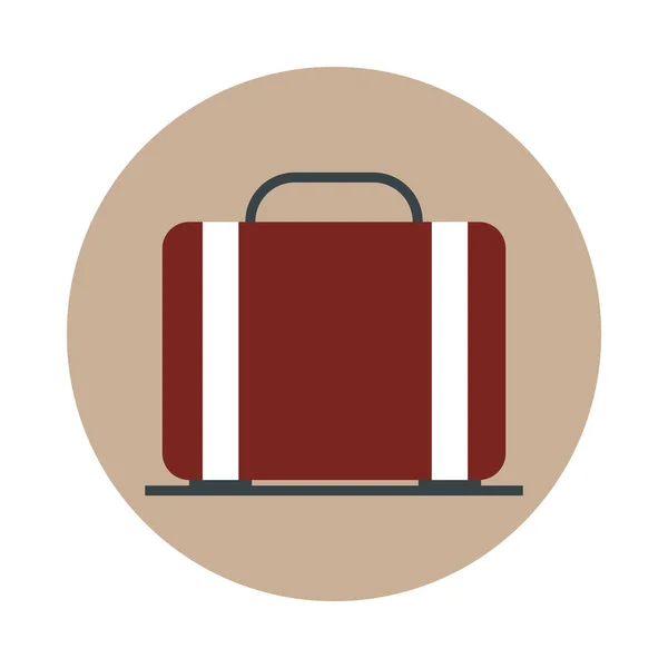 Аеропорт валіза подорожі транспорт термінал туризм або бізнес блок і значок плоского стилю — стоковий вектор