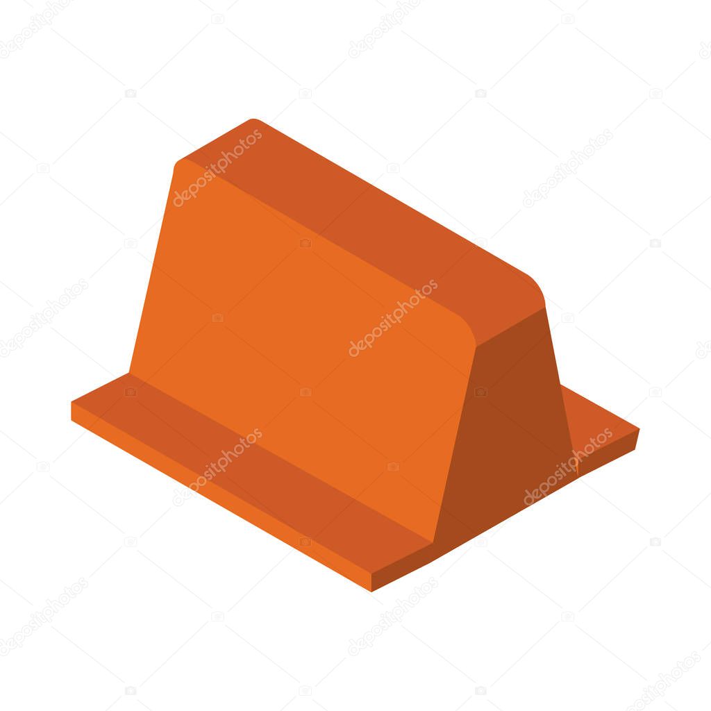 isometric repair construction roadblock barrier work tool and equipment flat style icon design