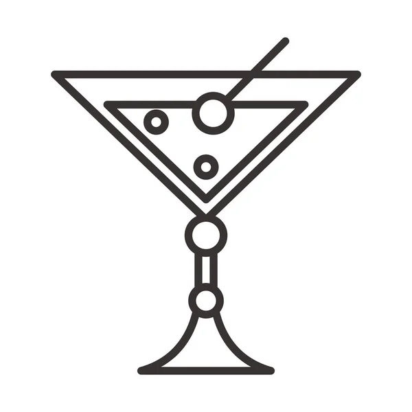 Cocktail icona fresca succosa bevanda liquore alcol linea stile design — Vettoriale Stock
