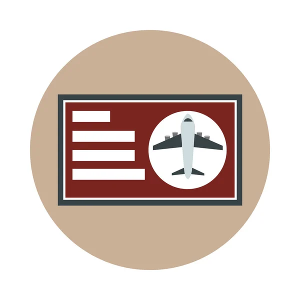 Letiště letecká společnost palubní lístek cestování doprava terminál cestovní ruch nebo obchodní blok a plochý styl ikona — Stockový vektor