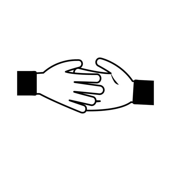 Handshake gesture diverse people team linear style icon — Stock Vector