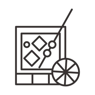 Limon dilimli cam kokteyl likör ferahlatıcı alkol çizgisi tasarımı