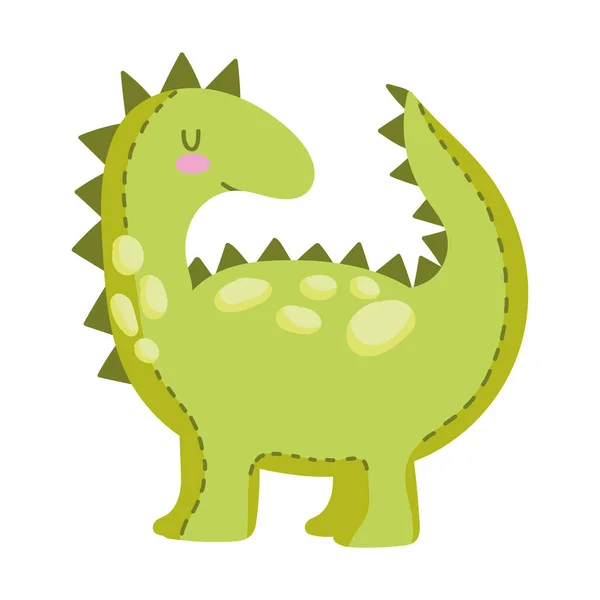 Niños juguetes dinosaurio animal dibujos animados aislado icono diseño fondo blanco — Vector de stock