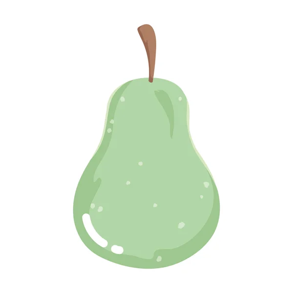 Fruta de pera fresca nutrición dibujos animados aislado icono fondo blanco — Vector de stock