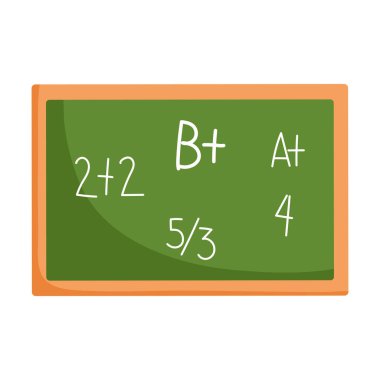 Okula geri dönmek, ilköğretim karikatürlü sayılarla kara tahta