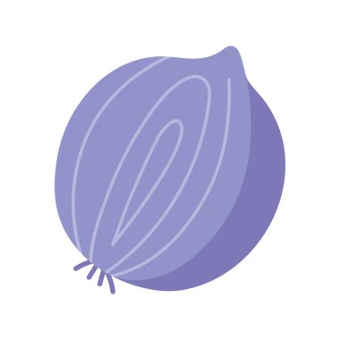 Dilimlenmiş soğan bitkisel beslenme izole edilmiş simge tasarımı beyaz arkaplan